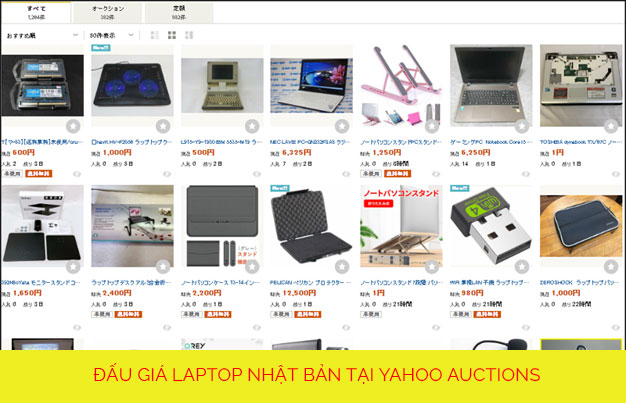 Tím kiếm Laptop Nhật Bản tại sàn đấu giá Yahoo Auctions